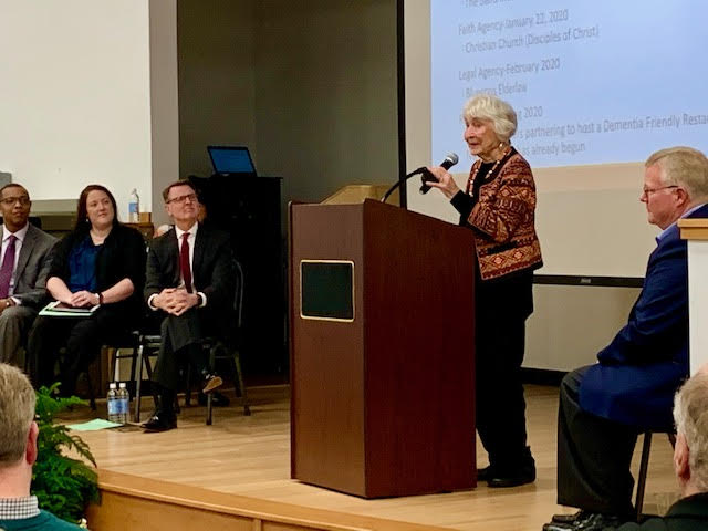 Best Friends Approach co-founderVirginia Bell speaks at the Dementia-Friendly Lexington kickoff event in January 2020.